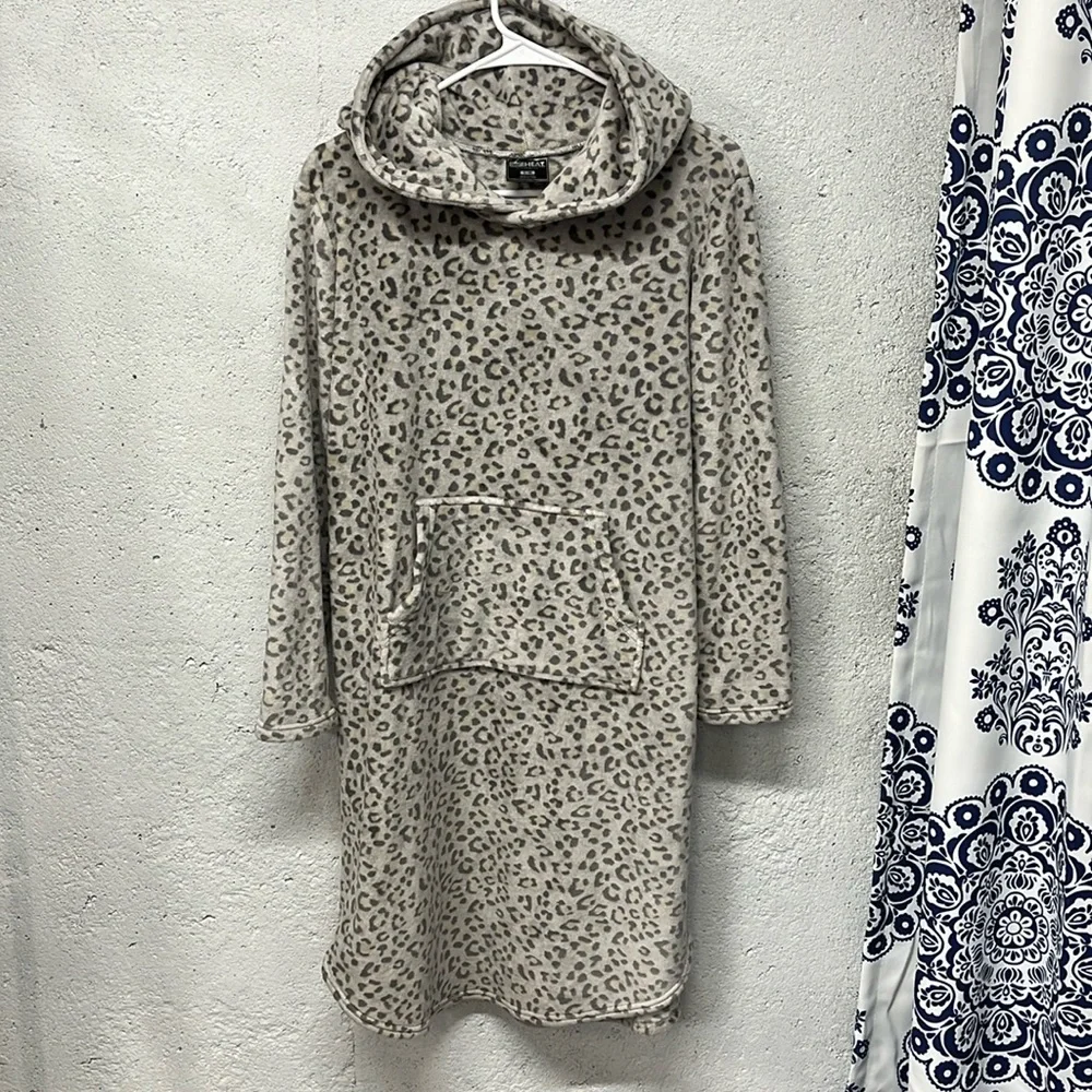 32 Degrees HEAT Sz Small/Medium Animal Print Sleepwear Midi Dress w/Pocket